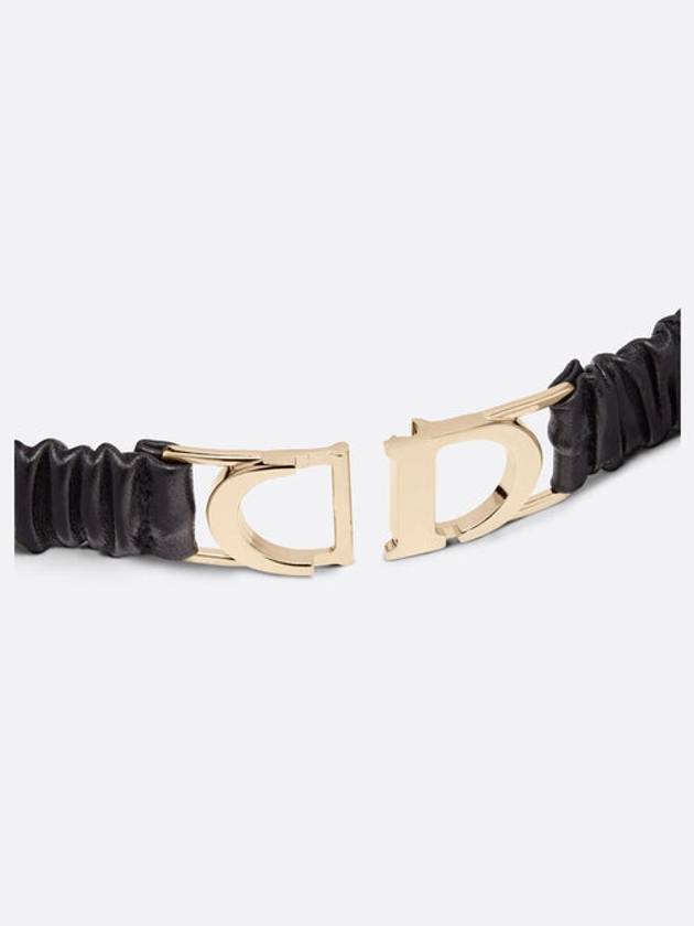 30 Montaigne Stretch Leather Belt Black - DIOR - BALAAN 5