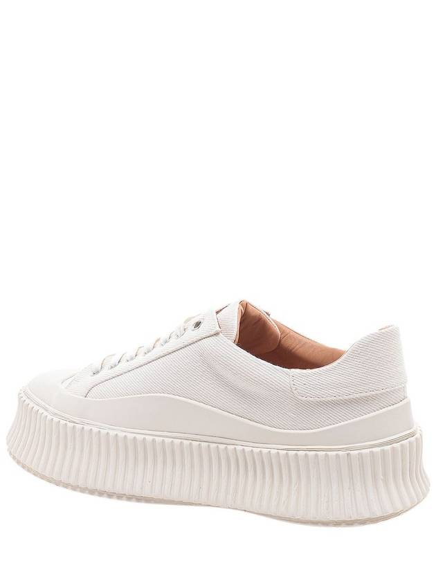 Canvas Platform Low Top Sneakers White - JIL SANDER - BALAAN 6