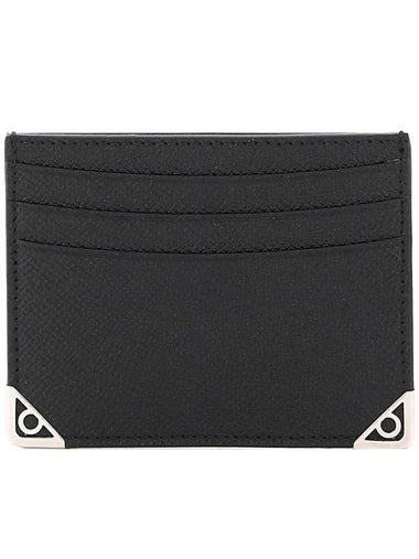 Slim Leather Card Wallet Black - SALVATORE FERRAGAMO - BALAAN 1