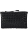 Intrecciato Large Clutch Bag Black - BOTTEGA VENETA - BALAAN 1