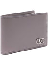 V Logo Signature Half Wallet Grey - VALENTINO - BALAAN 4