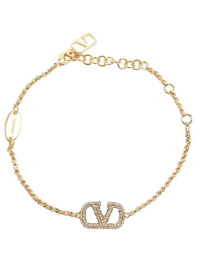 Garavani Crystal V Logo Bracelet 4W2J0F84YCW MH5 - VALENTINO - BALAAN 1