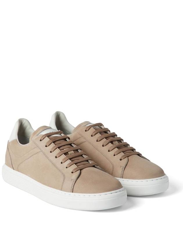 Suede Low Top Sneakers Beige - BRUNELLO CUCINELLI - BALAAN 5