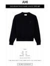 Big Heart Logo Sweatshirt Black - AMI - BALAAN 3