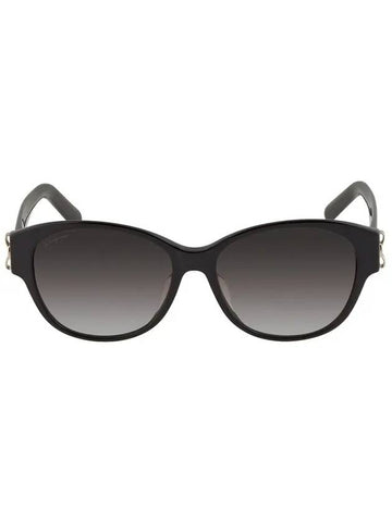 Salvatore Ferragamo Gray Round Ladies Sunglasses SF974SA 001 58 - SALVATORE FERRAGAMO - BALAAN 1