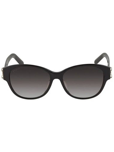 Salvatore Ferragamo Gray Round Ladies Sunglasses SF974SA 001 58 - SALVATORE FERRAGAMO - BALAAN 1