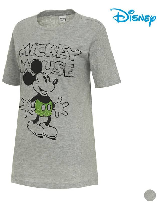 Melange Graphic Printing Cotton Short Sleeve Round T-Shirt HL2LTS102 - DISNEY GOLF - BALAAN 1