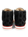 Tennis 1977 Suede High Top Sneakers Black - GUCCI - BALAAN 5