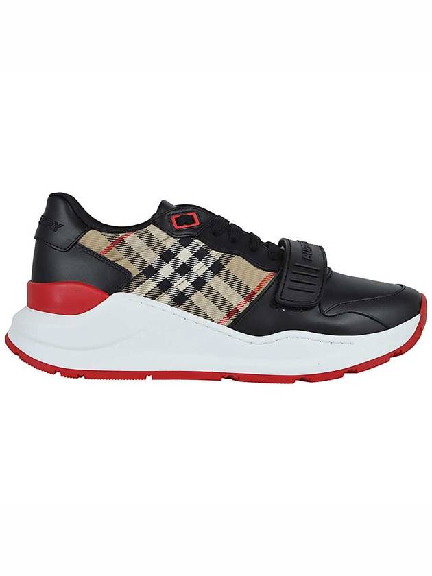 Vintage Check Leather Low Top Sneakers Black - BURBERRY - BALAAN 9