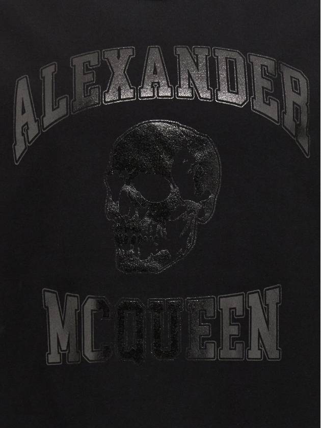 Skull Logo Print Short Sleeve T-Shirt Black - ALEXANDER MCQUEEN - BALAAN 5