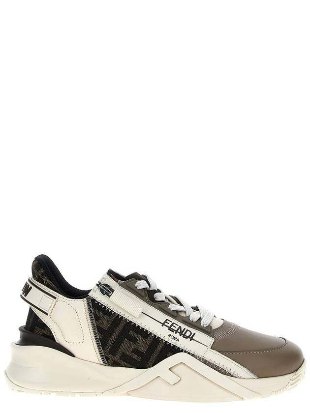 Flow FF Logo Low Top Sneakers Beige - FENDI - BALAAN 2