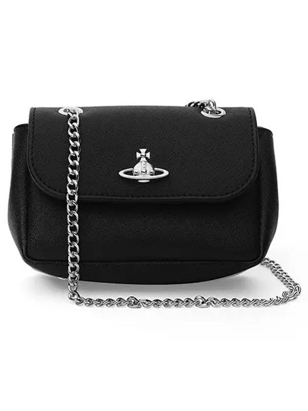 ORB Plaque Small Cross Bag Black - VIVIENNE WESTWOOD - BALAAN 2