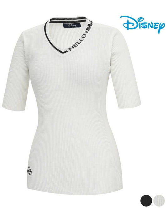 color combination neckline lettering knit sweater DO1LKT004 - DISNEY GOLF - BALAAN 1