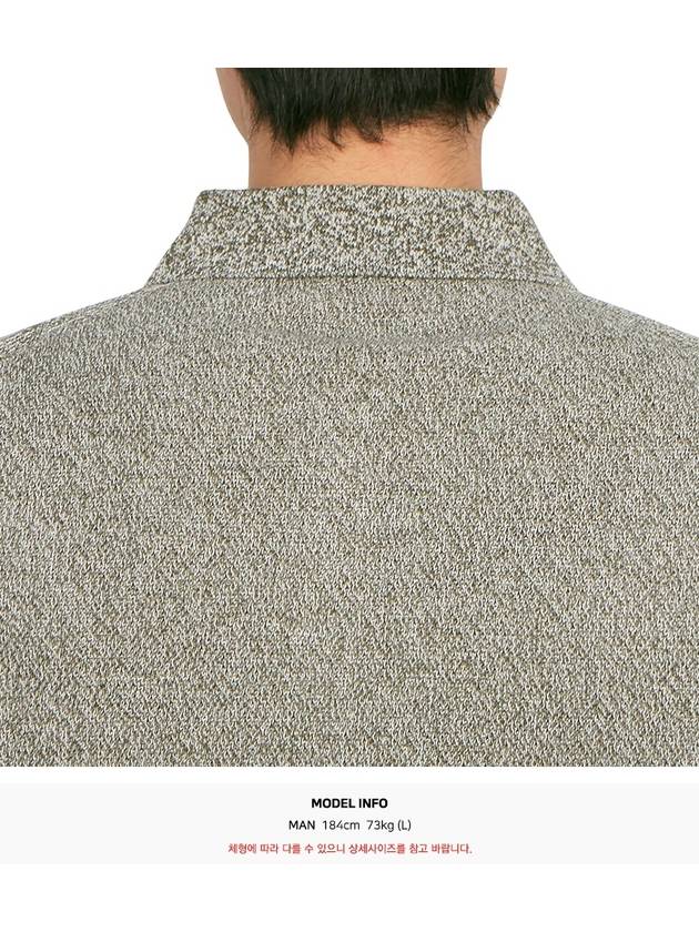 Men's Collar Cotton Blend Short Sleeve PK Shirt Khaki - THEORY - BALAAN 8