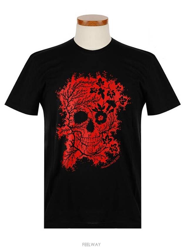 Evil Skull Motif Short Sleeve T-Shirt Black - ALEXANDER MCQUEEN - BALAAN 2