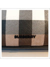 Check Leather Zipper Pouch Clutch Bag Dark Brown - BURBERRY - BALAAN.