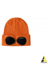 Goggle Detail Ribbed Beanie Orange - CP COMPANY - BALAAN 2