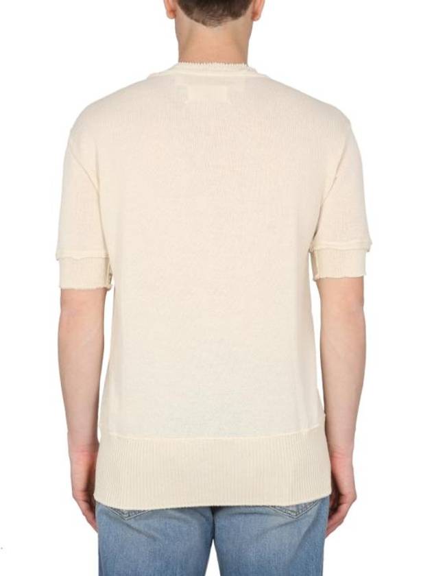 Signature Stitch Linen Knit Top Off White - MAISON MARGIELA - BALAAN 3