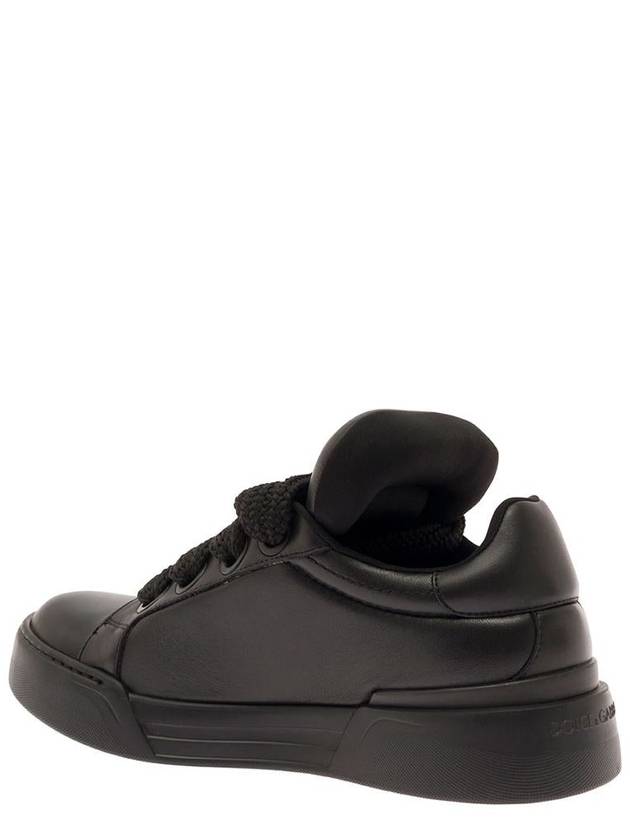 Mega Skate Nappa Leather Low Top Sneakers Black - DOLCE&GABBANA - BALAAN 4