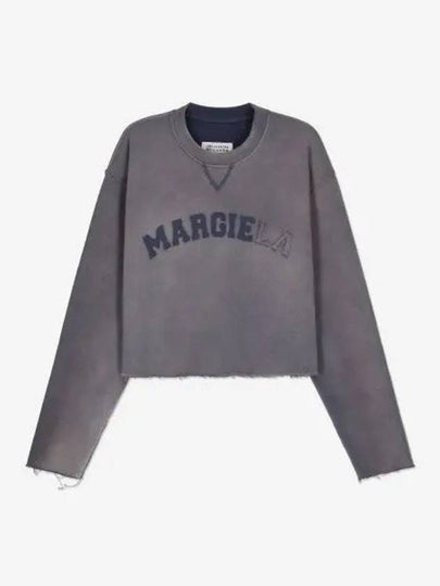 Logo Vintage Cropped Cotton Long Sleeve T-Shirt Lilac - MAISON MARGIELA - BALAAN 2