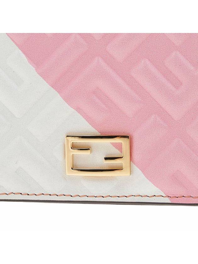 Gold-Plated FF Embossed Leather Diagonal Stripe Half Wallet - FENDI - BALAAN 7