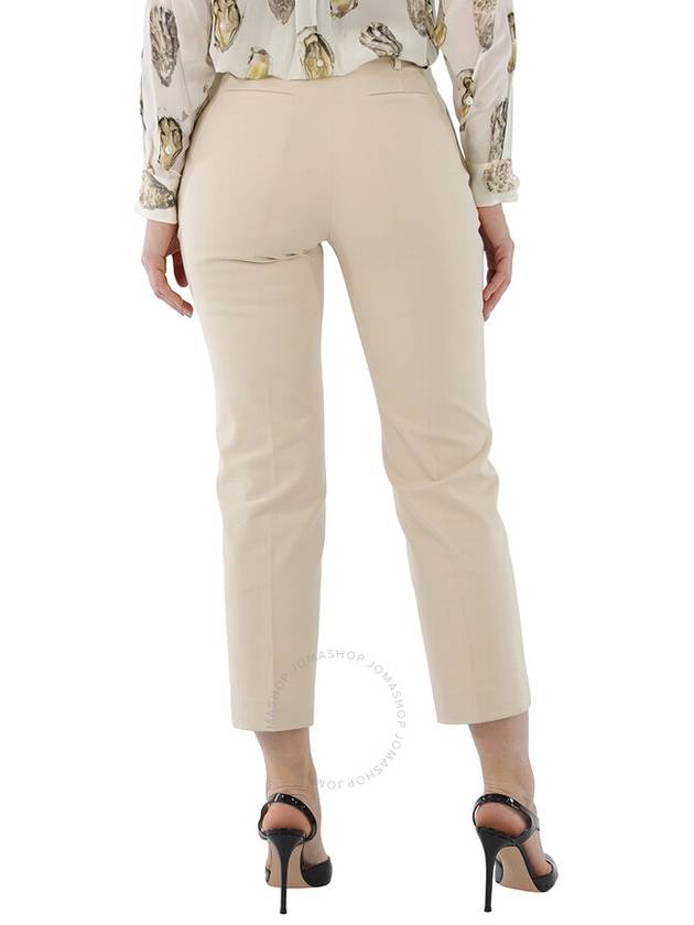 Women's Logo Graphic Tailored Straight Pants Pale Cream - BURBERRY - BALAAN 4