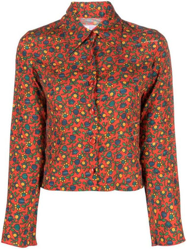 Erl Womens Printed Crepe Blouse Woven Clothing - ERL - BALAAN 1