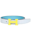 H Email Reversible Leather Belt Blue - HERMES - BALAAN 3