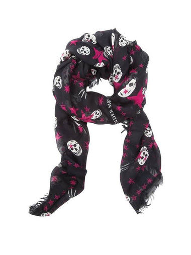 Men's Star Skull Scarf  Black - ALEXANDER MCQUEEN - BALAAN 1