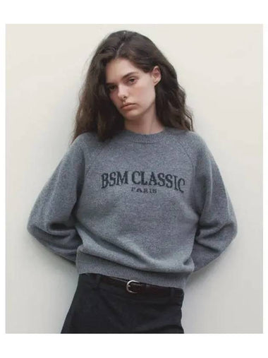 BSM CLASSIC KNIT PULLOVER MELANGE GRAY - BENSIMON - BALAAN 1