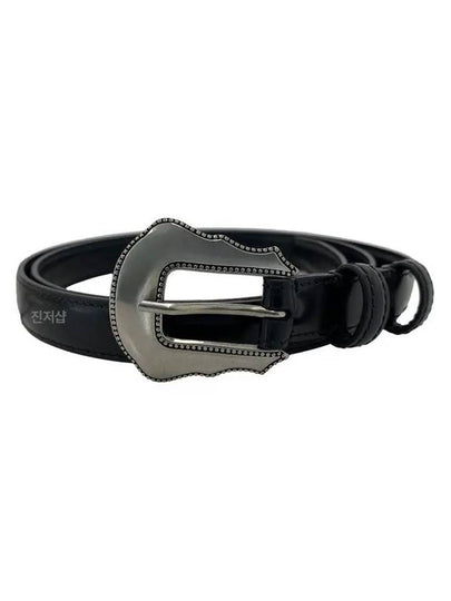 Metal Buckle Leather Belt Black - CELINE - BALAAN 2