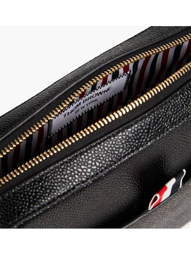 Tom Brown Logo Leather Clutch Black - THOM BROWNE - BALAAN 7