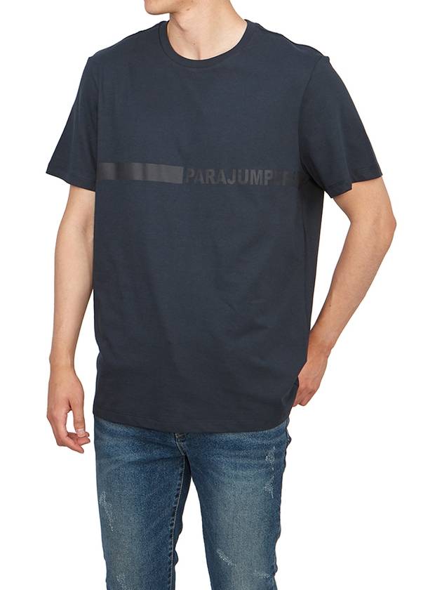 Men s Short Sleeve T Shirt PMTSXF05 BLUE NAVY - PARAJUMPERS - BALAAN 4