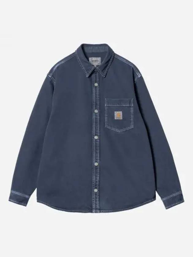 George Chest Logo Patch Denim Long Sleeve Shirt Blue - CARHARTT WIP - BALAAN 2