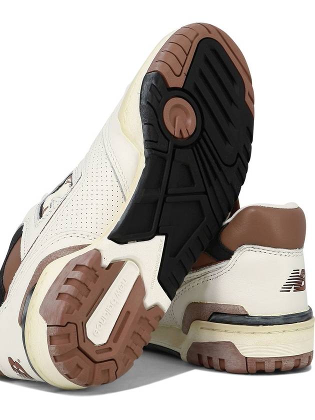 '550' White And Brown Low Top Sneakers With Logo And Contrasting Details In Leather Man - NEW BALANCE - BALAAN 5