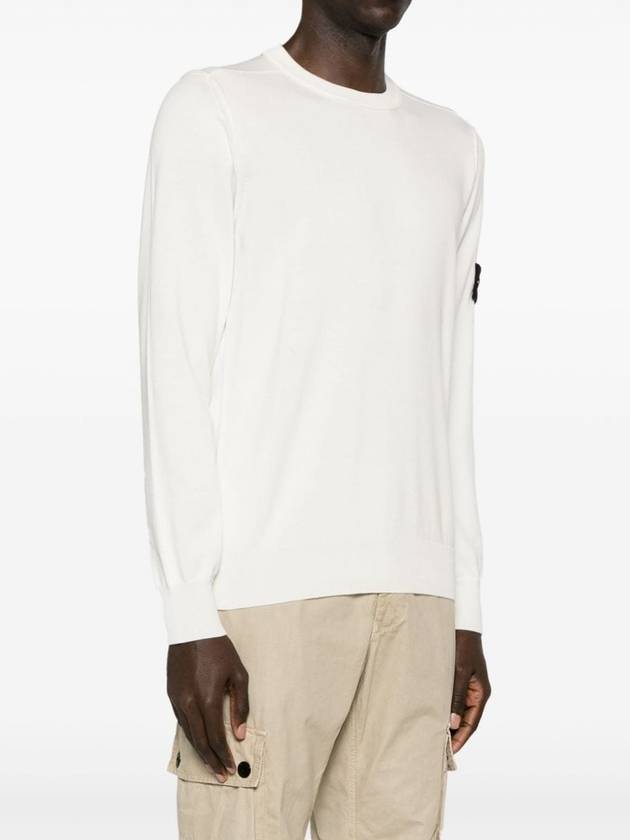 Crewneck Soft Cotton Knit Top White - STONE ISLAND - BALAAN 4