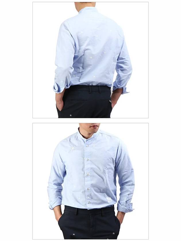 Star Cotton Long Sleeve Shirt Sky Blue - THE EDITOR - BALAAN 4