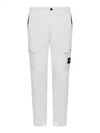 Men's Wappen Patch Slim Cargo Straight Pants White - STONE ISLAND - BALAAN 2