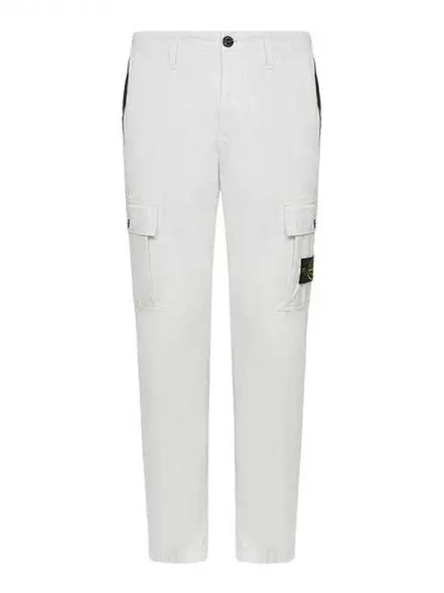 Men's Wappen Patch Slim Cargo Straight Pants White - STONE ISLAND - BALAAN 2