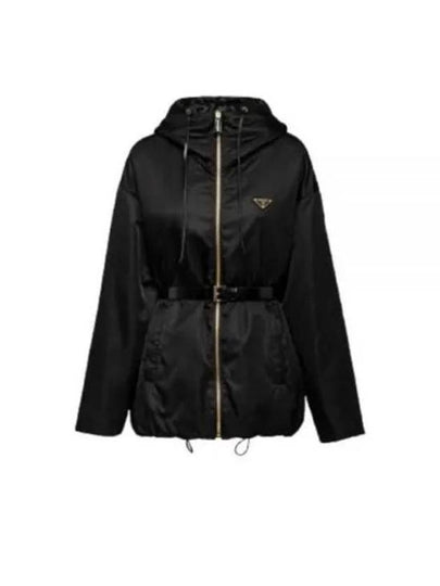 Re-Nylon Hooded Jacket Black - PRADA - BALAAN 2