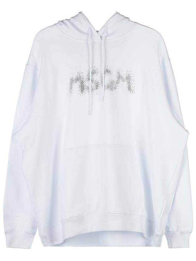 Rhinestone Logo Hoodie White - MSGM - BALAAN 2