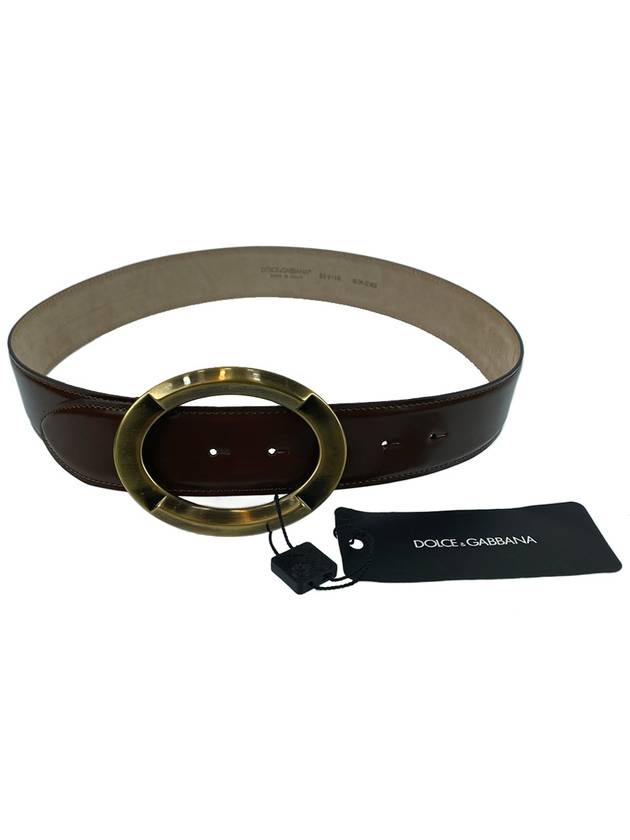 Vintage Oval Buckle Leather Belt Brown - DOLCE&GABBANA - BALAAN 1