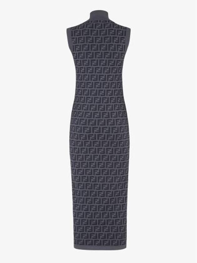 FF motif sleeveless midi dress blue - FENDI - BALAAN 4