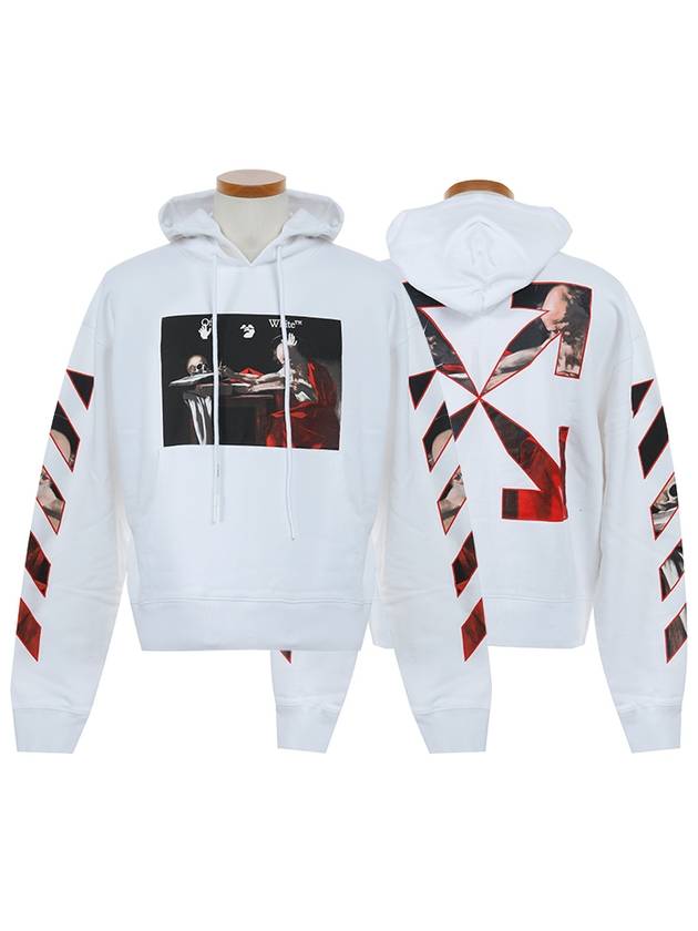 Men's Caravaggio Arrow Brushed Hoodie White - OFF WHITE - BALAAN 5