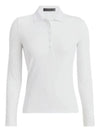 Ribbed Tech Nylon Long Sleeve Polo Shirt White - G/FORE - BALAAN 2