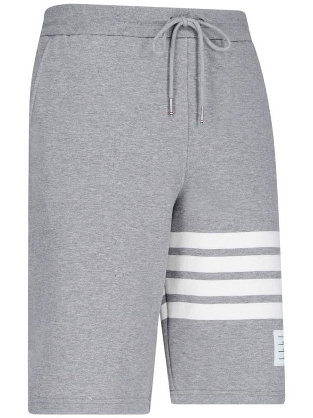 Cotton Loopback Knit Engineered 4-Bar Sweatshorts Light Grey - THOM BROWNE - BALAAN 3