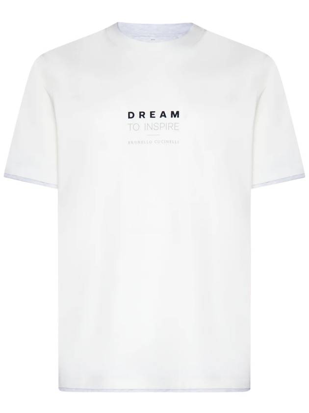 Logo Lettering Short Sleeve T-shirt  White - BRUNELLO CUCINELLI - BALAAN 2