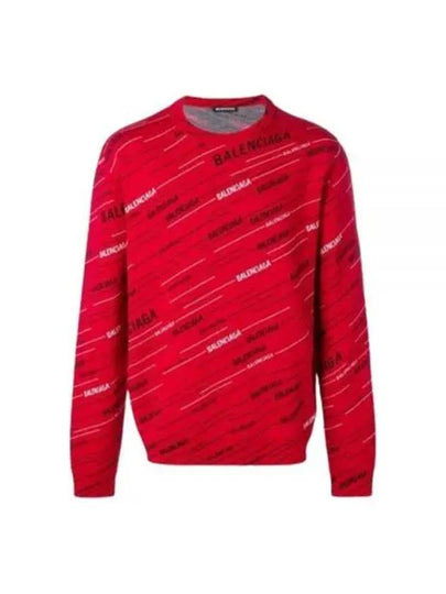 Allover Logo Jacquard Knit Top Red - BALENCIAGA - BALAAN 2