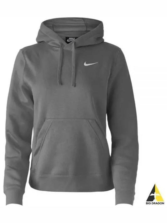 Logo Team Club Pullover Hoodie Black - NIKE - BALAAN 2