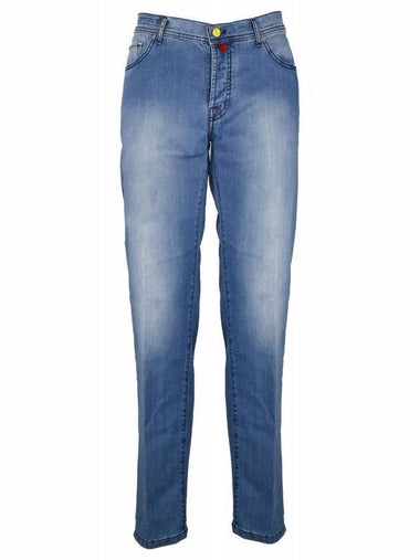 Men's Cotton Straight Jeans Blue - KITON - BALAAN 1